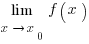 lim{x right x_0}{f(x)}