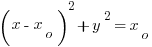 (x-x_o)^2+y^2=x_o