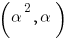 (alpha^2,alpha)
