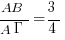 AB/{A{Gamma}}=3/4