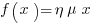 f(x)=eta mu x